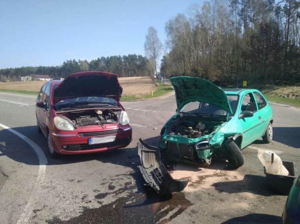 Zderzenie trzech samochodów na DK22 w Krojantach k/Chojnic