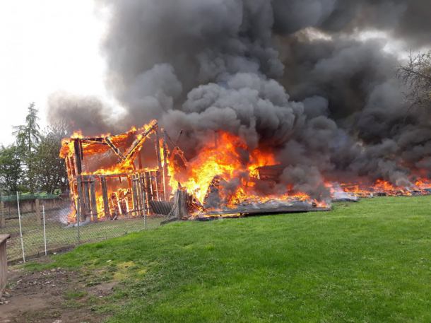 Trzy pożary na terenie powiatu chojnickiego. Palił się las, stodoła i garaże (FOTO)
