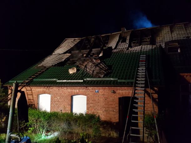 Nocny pożar domu w Trzyńcu w gminie Koczała