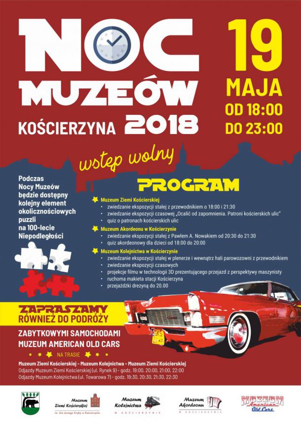 Noc Muzeów w Kościerzynie pod znakiem kolei, zabytkowych aut i nie tylko
