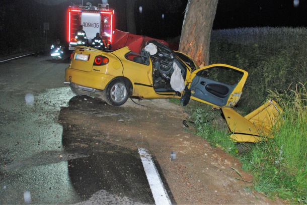 Wypadek w okolicach Pomyska Wielkiego. Kierujący zginął na miejscu