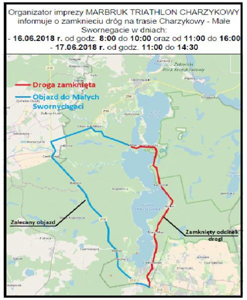 Triathloniści na trzy dni opanują okolice Chojnic. Będą utrudnienia dla kierowc&oacute;w (MAPKA)
