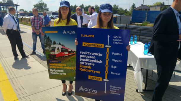 Po sześciu latach przerwy wracają regularne połączenia kolejowe z Czerska do Kościerzyny