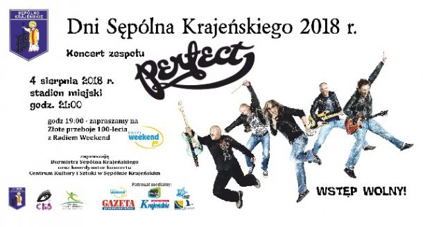 Już w sobotę koncert zespołu "Perfect" na stadionie miejskim w Sępólnie