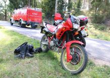 Motocyklista z Krakowa poszkodowany w wypadku w Czernicy w gminie Brusy (FOTO)