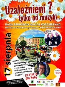 Dziś (17.08) na kościerskim rynku impreza "Uzależnieni? - tylko od muzyki"