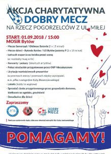 W Bytowie odbędzie się dziś (1.09.) charytatywny mecz samorządowców z oldboyami