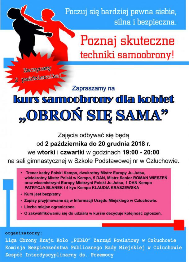 Rusza bezpłatny kurs samoobrony dla mieszkanek Człuchowa
