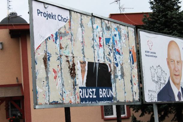 Wyborczy wandalizm w Chojnicach. Zniszczono baner jednego z kandydatów na burmistrza