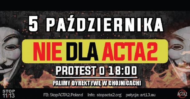Protest "Nie dla ACTA2" w Chojnicach
