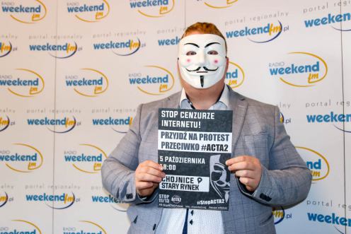 Protest "Nie dla ACTA2" w Chojnicach