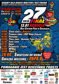 WOŚP Chojnice: Sobota w ChCK oraz metalowe granie. Niedziela w hali Parku Wodnego. Na finał będą przeboje Papa Dance!