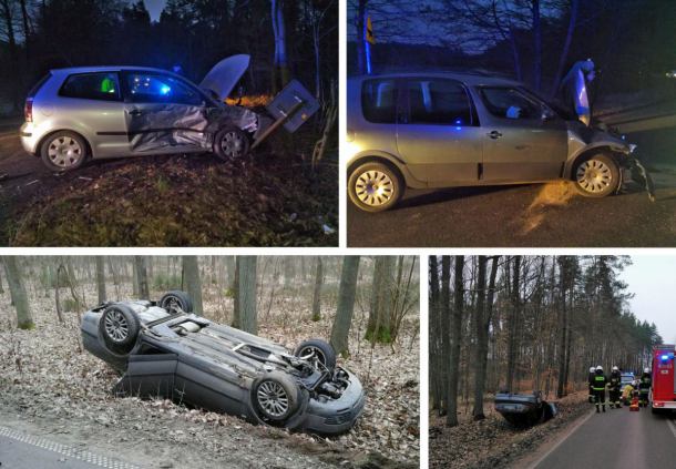 Dwa zdarzenia drogowe w gminie Czersk w ciągu kilku godzin (FOTO)