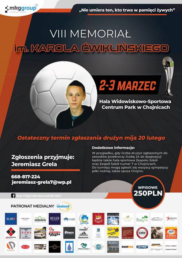 VIII Memoriał im. Karola Ćwiklińskiego. Zapisy do środy