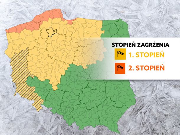 IMGW wydał ostrzeżenie przed silnym wiatrem. W porywach powieje do 75 km/h