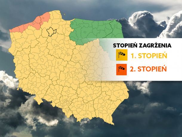 IMGW ostrzega przed silnym wiatrem. W porywach miejscami do 90 km/h