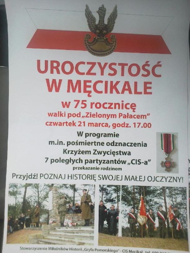 75-lecie boju partyzantów z Niemcami pod Męcikałem. Polegli zostaną odznaczeni  Krzyżem Zwycięstwa