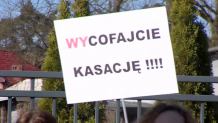 Manifestacja przed siedzibą Zgromadzenia Chrystusowego