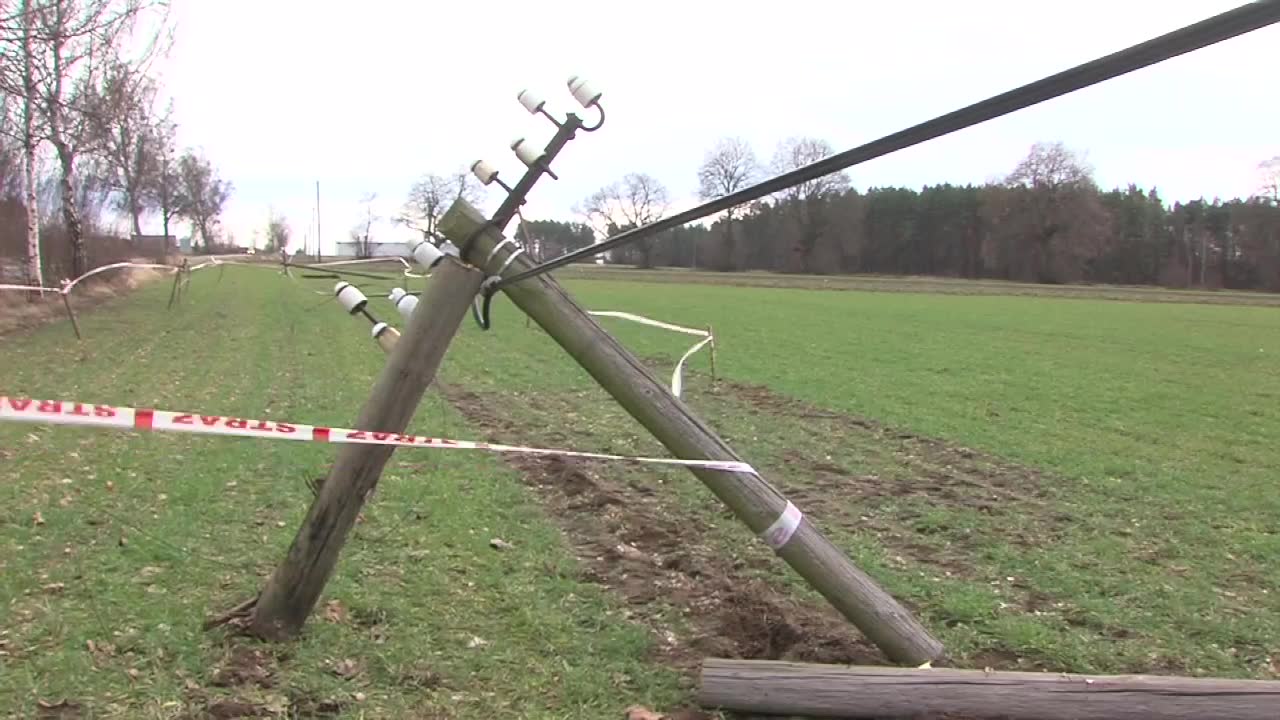 Wichury na północy kraju. Jedno z powalonych drzew uszkodziło samochód ciężarowy w Przechlewie