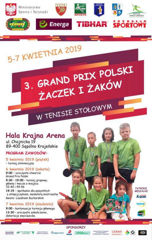 W Sęp&oacute;lnie Krajeńskim odbędzie się Grand Prix Polski żaczek i żak&oacute;w w tenisie stołowym