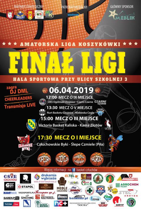 Jutro (6.04) finał Człuchowskiej Amatorskiej Ligi Koszyk&oacute;wki