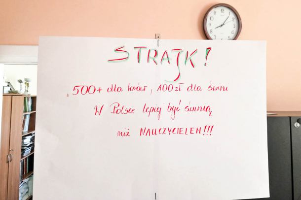 W gminie Sępólno strajkują wszystkie placówki oświatowe oprócz przedszkola "Bajka"