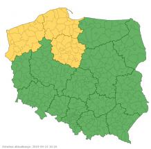 Biuro Meteorologicznych Prognoz Morskich w Gdyni ostrzega przed silnym wiatrem