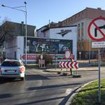 W poniedziałek (15.04) rano zamknięto drogę przy Rondzie Solidarności w Chojnicach fot. ppm