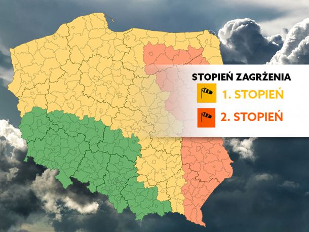 IMGW ostrzega przed burzami z gradem i porywistym wiatrem