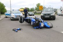 Kierująca oplem zajechała drogę motocykliście. Wypadek drogowy w Chojnicach (FOTO)