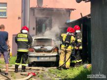 Pożar samochodu osobowego przy ul. Młyńskiej w Sępólnie Krajeńskim