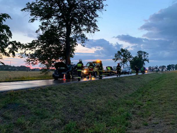Zderzenie czterech samochodów na drodze Chojnice - Lichnowy. Pięć osób poszkodowanych