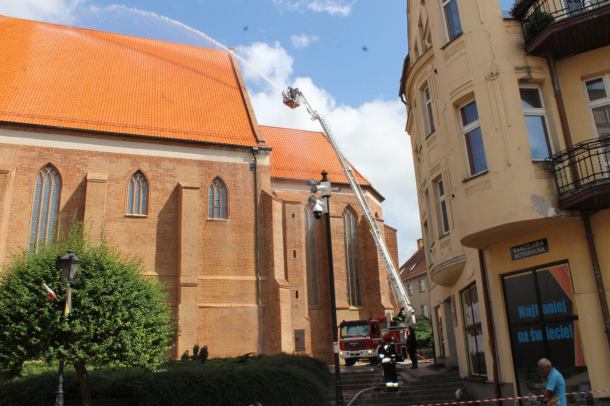 Strażacy gasili dziś (24.07) pożar Bazyliki Mniejszej w Chojnicach. Na szczęście, były to tylko ćwiczenia