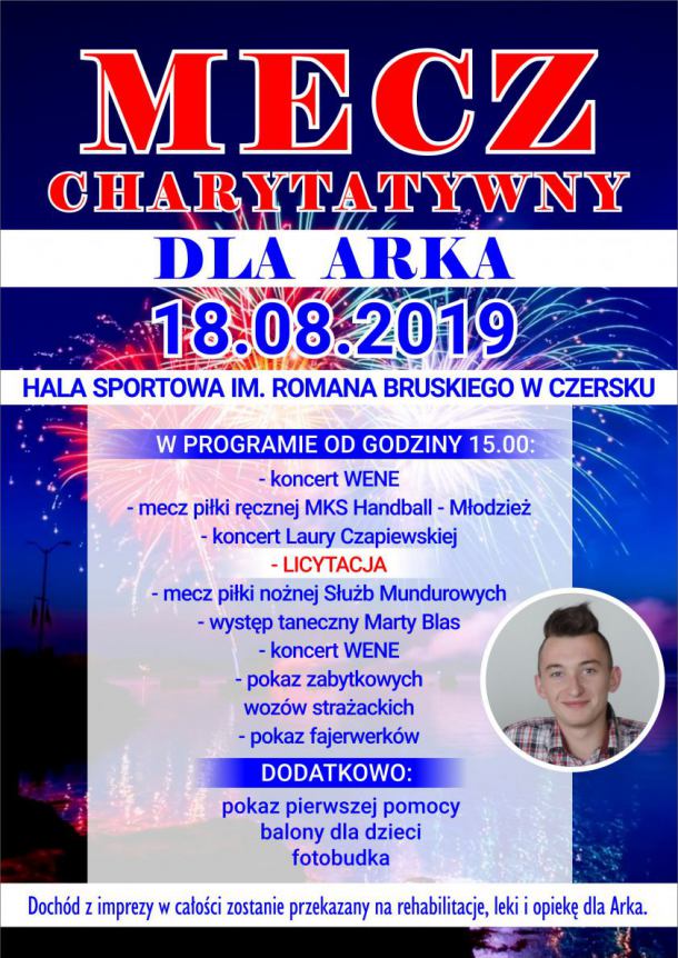 Dziś w Czersku mecz charytatywny na rzecz chorego Arka