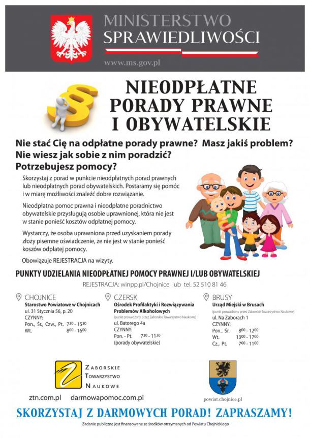 Nie słabnie zainteresowanie bezpłatną pomocą prawną w powiecie chojnickim