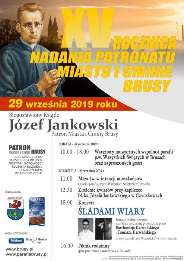 Mieszkańcy Brus świętują dziś (29.09) 15. rocznicę nadania patronatu miasta i gminie