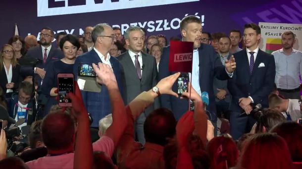"J. Kaczyński ma problem". Liderzy Lewicy świętują powrót do parlamentu