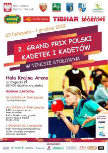 W Sępólnie Krajeńskim rusza dziś (29.11.) 2. Grand Prix Polski kadetek i kadetów w tenisie stołowym