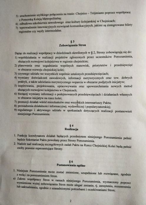 W chojnickim ratuszu podpisano dziś (16.12) "Pakt na rzecz rozwoju chojnickiej kolei"