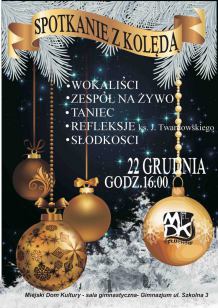 Koncert "Spotkanie z kolędą" w niedzielę w Człuchowie