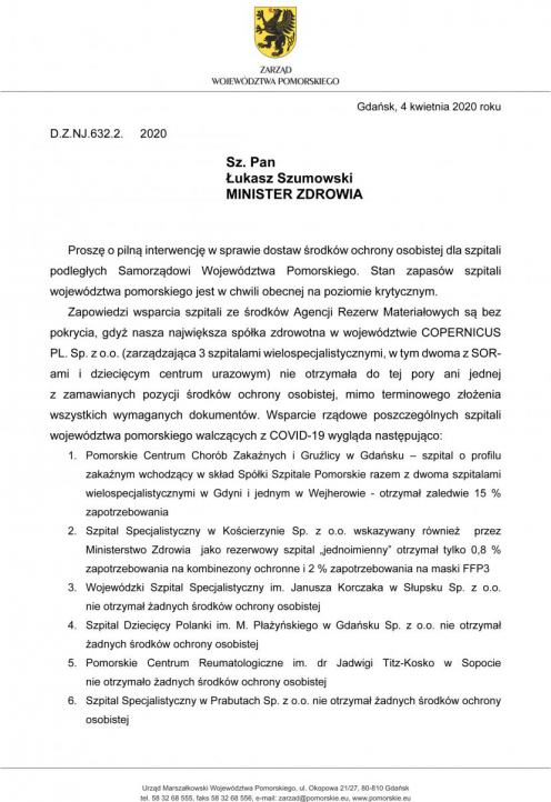 Ogromne braki element&oacute;w ochronnych w szpitalach marszałkowskich na Pomorzu