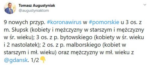 Kolejne trzy osoby z powiatu bytowskiego z potwierdzonym zakażeniem koronawirusem