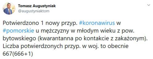 Powiat bytowski: jest kolejna osoba zakażona koronawirusem. To już 11 przypadek w tym powiecie