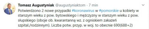 Koronawirus: potwierdzono nowe zachorowanie w powiecie bytowskim