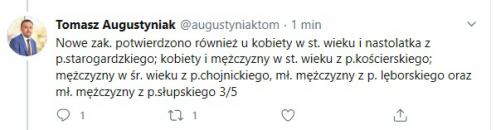 3 nowe zakażenia koronawirusem w regionie: 2 powiecie kościerskim i 1 w powiecie chojnickim