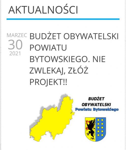 Powiat bytowski po raz pierwszy przystępuje do budżetu obywatelskiego