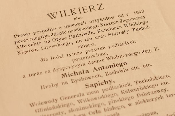 Odcinek 1. Wilkierz starostwa tucholskiego