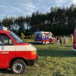 52-latek został ranny podczas prac polowych w powiecie kościerskim. fot. OSP Lubań