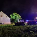 Nocny pożar poddasza domu w Krojantach. fot. KP PSP Chojnice