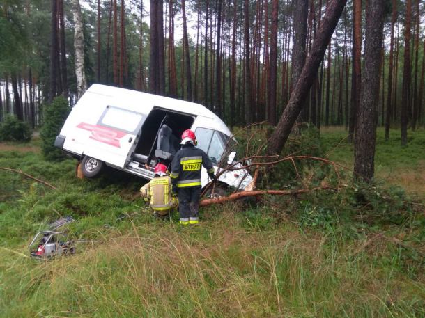 Bus uderzył w drzewo w Gutowcu na drodze krajowej nr 22. Poszkodowane są cztery osoby
